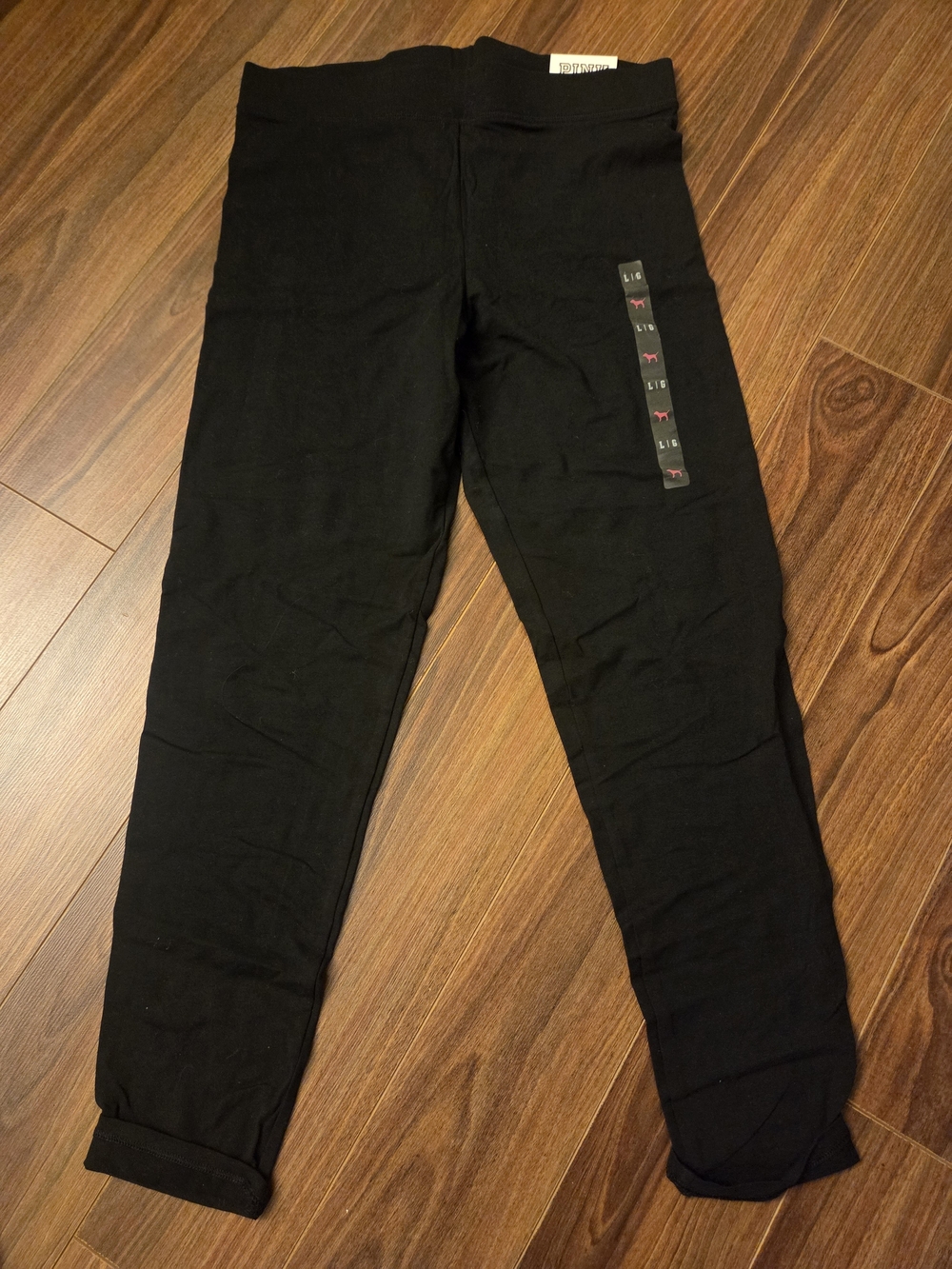 PINK Victoria’s Secret Black Full Length Leggings Size L New